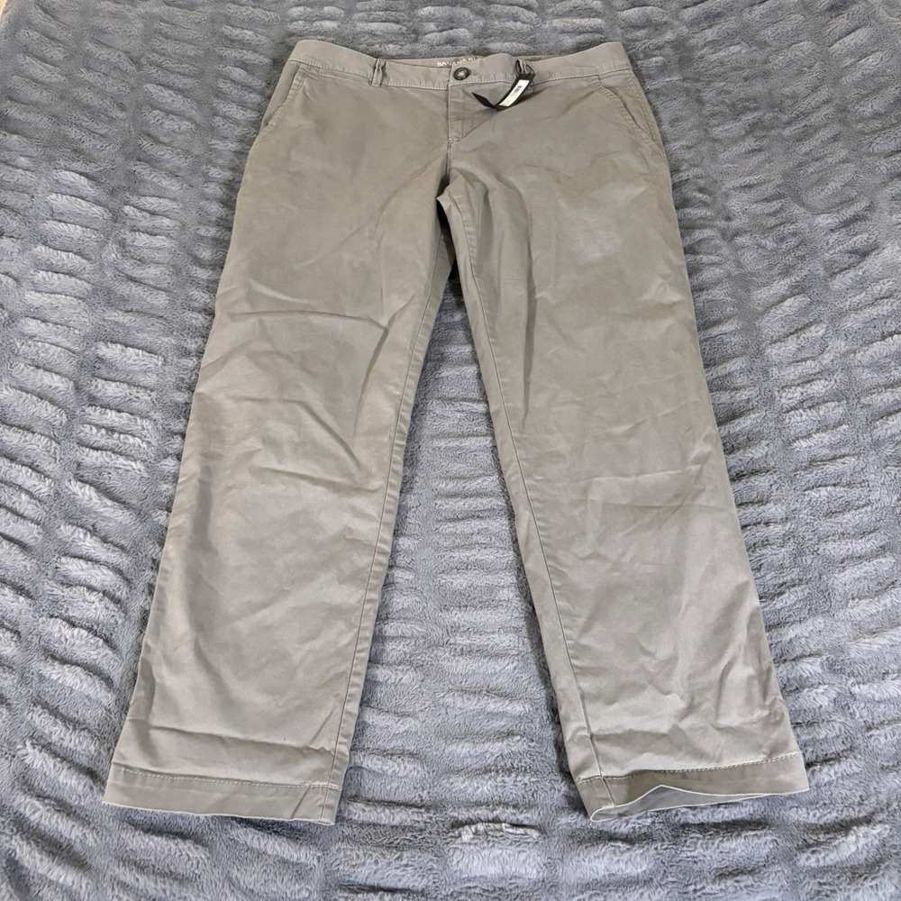 Banana Republic City Chino Pants Womens 10 Khaki Taupe Low Rise Slim Stretch